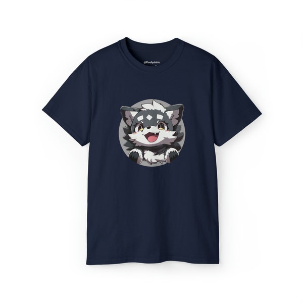 Cute Furry Wolf Shirt, Chibi Anime T-Shirt, Unisex Tee, Ideal for Anime Fans and Furry Enthusiasts, Wolf Graphics T-Shirt, Anime Gift