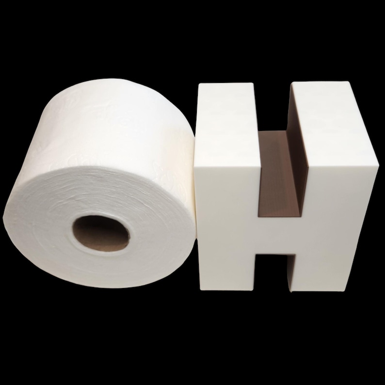 The Original POOP - Toilet Paper Holder - Functional and fun TP shelf! Bathroom Wall Decor / Art Square "OH"