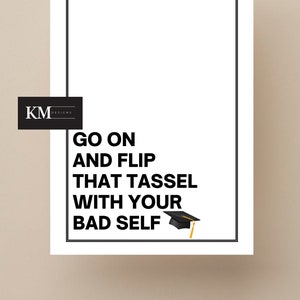Ga door en draai die kwast om met je slechte zelf | Grappige afstudeerkaart | Afstudeercadeau voor haar | Humoristisch afstudeercadeau | Afstudeerkaart