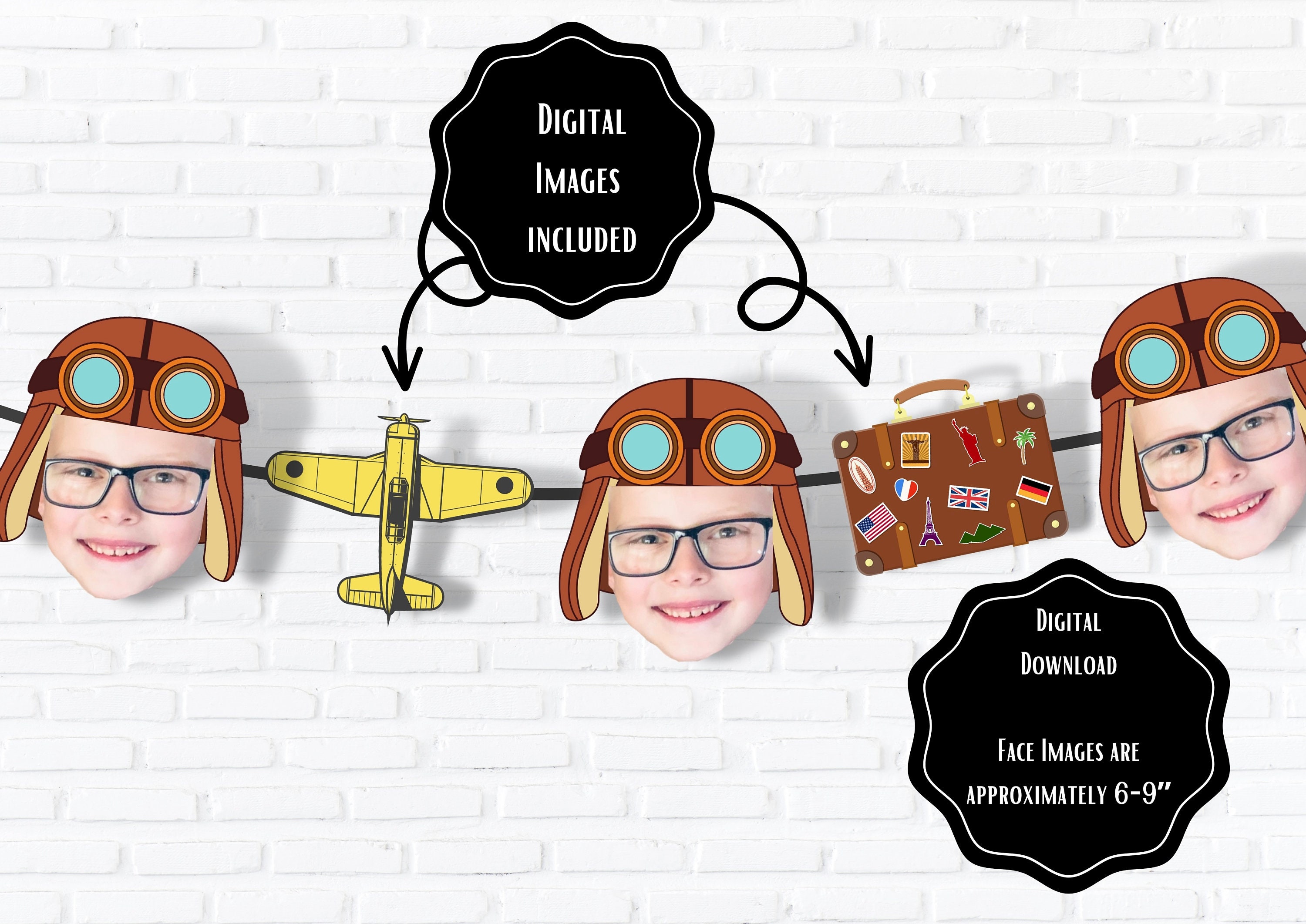 Retro PILOT Banner, (DIGITAL FILE) , Printable Aviation Face Banner