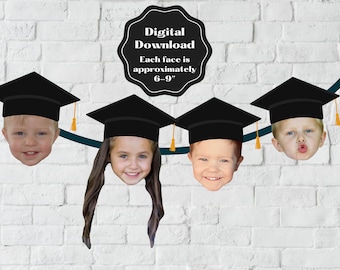 Personalisiertes Gesichtsbanner, personalisiertes Fotobanner für Graduierung, Benutzerdefiniertes Abschlussbanner, Benutzerdefiniertes Bildbanner für Absolventen, Digitaler Download
