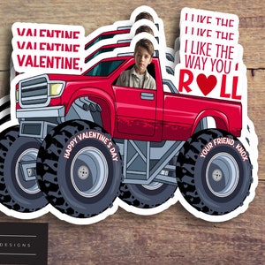Monstertruck-Foto-Valentinstagskarte, Monstertruck-Valentinstagskarte, Monstertruck-Valentinstagsparty, druckbare personalisierte Valentinstagskarte