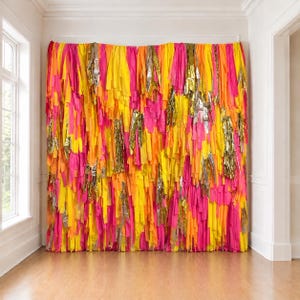 Streamer Backdrop, Fringe Backdrop, Birthday Party Decorations, Photo Backdrop, Fiesta, Bachelorette Party, Pastel Rainbow, Disco Fringe