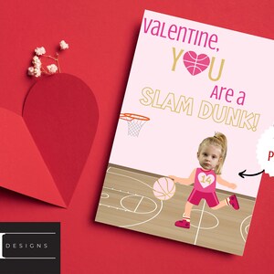 San Valentín de baloncesto con colores de uniforme personalizados, San Valentín de mates, San Valentín con foto personalizada, San Valentín para el aula, San Valentín para la escuela