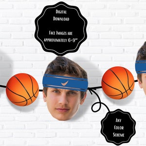 Custom Photo Banner | Personalized Basketball  Banner | Custom Face Banner | Basketball Birthday Banner | Basketball Face Cutout | Pep Rally