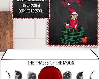 Printable Elf Moon Phases Props, Elf Moon Phases Scene, Elf School ...