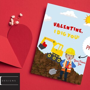 Construcción, San Valentín con foto digital, San Valentín con camión, San Valentín imprimible, San Valentín con foto personalizada, San Valentín escolar, Te quiero