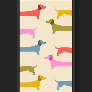 Weiner Dog Print, Colorful Mid Century Modern Wall Art Print, Minimalist, Dachshund Art Printable, Dachshund, Wall Art, Sausage Dog, Prints