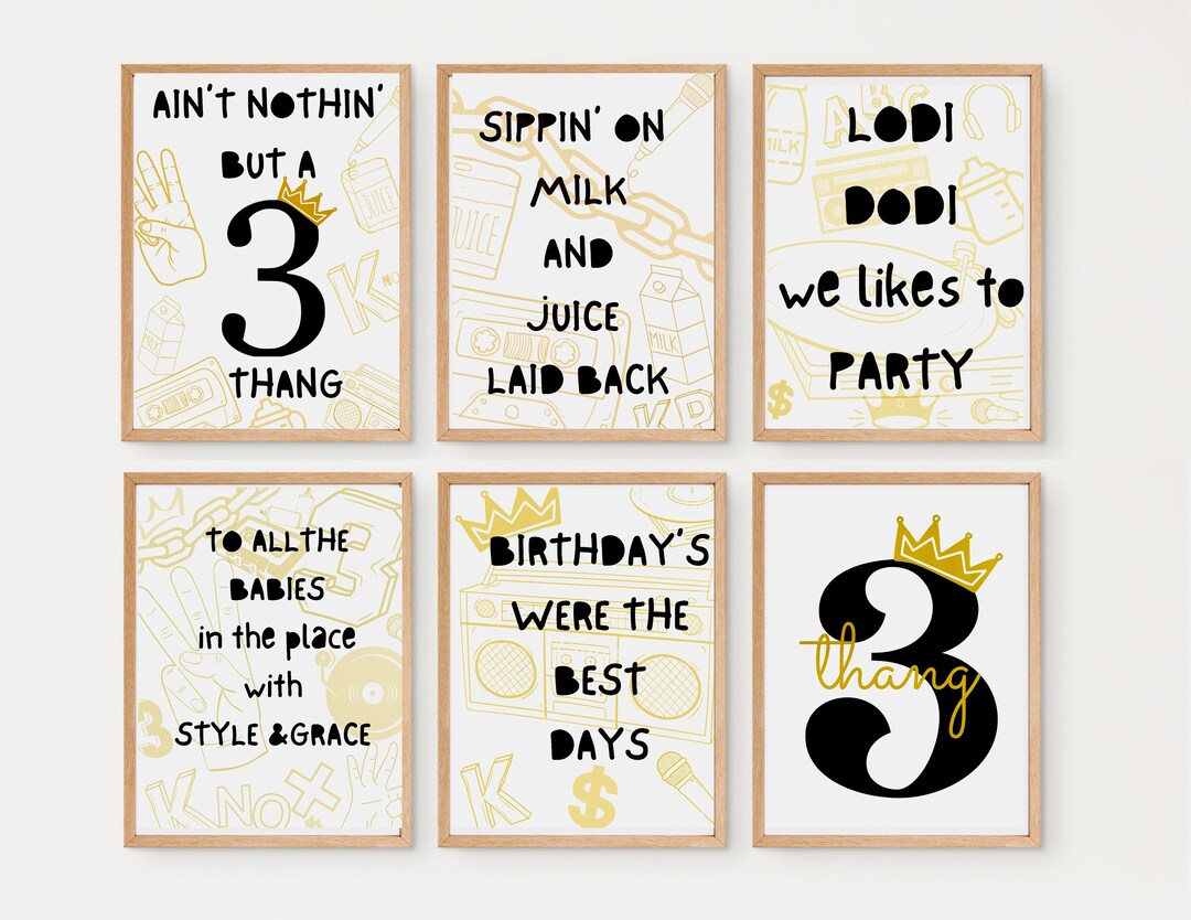 Hip Hop Birthday Prints, 6 Customized Digital Prints for Nuthin’ but a