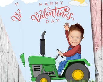 Traktor Valentinstag, Personalisierte Foto Traktor Valentine, Personalisierte Traktor Valentine Karte, Valentine Karten, Valentine Instant Download