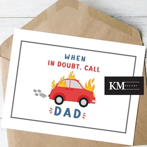 Grappige Vaderdagkaart | Bel papa bij twijfel | Cadeau voor papa | Vaderdagcadeau | Vader weet het beter | Humoristische kaart voor papa | Afdrukbaar