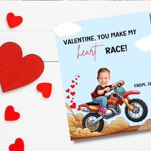 Foto de moto de cross para San Valentín, imagen de moto de cross para San Valentín, San Valentín para el aula, San Valentín para niños, San Valentín escolar imprimible