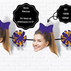 Custom Photo Banner | Personalized Cheerleading Banner | Custom Face Banner | Pep Rally Banner | Cheerleading Birthday