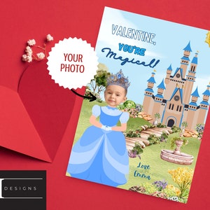 Princess Valentines, Photo Valentine for Kids, Valentine, Princess Photo Valentine, Caricature Valentine, school Valentine, Valentine cards