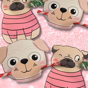 Pug Valentine’s Day cards for kids, dog valentines , puppy Valentine’s Day cards, printable valentines, instant download