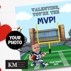 Foto personalizada de jogador de futebol, Dia dos Namorados para impressão, Dia dos Namorados para impressão infantil, Dia dos Namorados personalizado, Cartões de Dia dos Namorados, PhotoCard