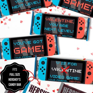 Gamer Valentinstag-Wrapper | Hershey Schokoladentafel | DRUCKBAR | Klassenzimmer Valentinstag | SOFORTIGER DOWNLOAD | Game Controller |