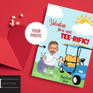 Golf Valentinstag, benutzerdefinierte Foto druckbare Golf Valentinstag, benutzerdefinierte Valentinstag für Erwachsene oder Kinder, druckbare Valentinstage, Schul Valentinstage, Karten