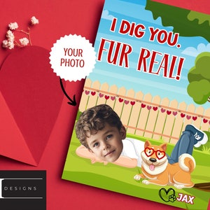 Tarjetas de San Valentín para perros imprimibles, tarjetas de San Valentín para niños en la escuela, tarjetas de San Valentín con cachorros, tarjetas de San Valentín con fotos, tarjetas de San Valentín con cachorros personalizadas, caricaturas