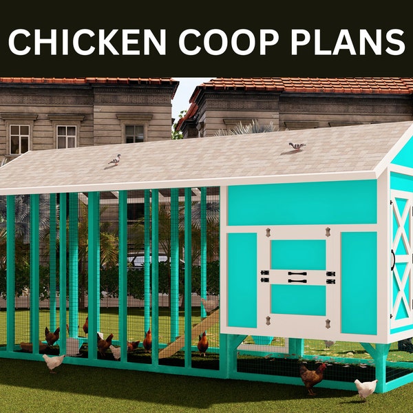 Chicken Coop Plans, Chicken Coop, Chicken Coop Plan, Large Chicken Coop, Woodworking Plans, Chicken Run Plans, Hen House, The Garden Coop