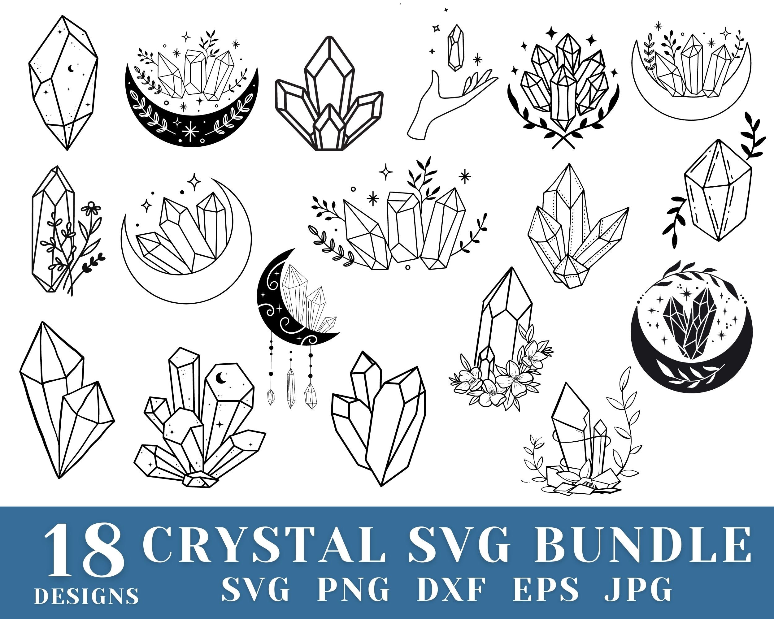 Crystal Svg, Crystal Cricut, Crystal Silhouette, Crystals Svg, Svg ...