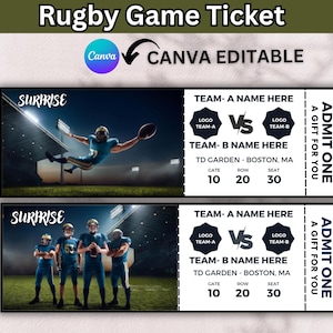 Rugby Game Ticket, Surprise Rugby Ticket, Rugby Birthday Ticket, Rugby Gifts For Men, Surprise Gift For Him, Digital Download