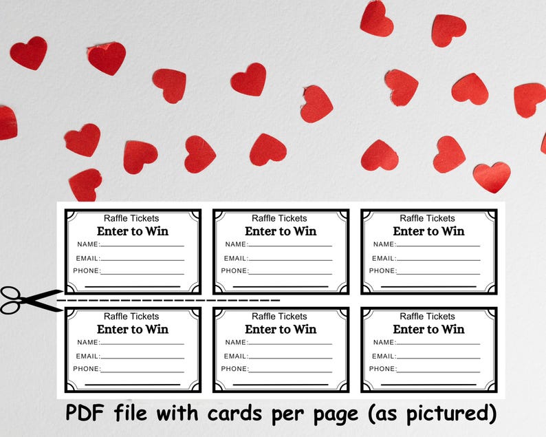 Minimalist Raffle Ticket Template: Printable 'enter to Win' Design ...