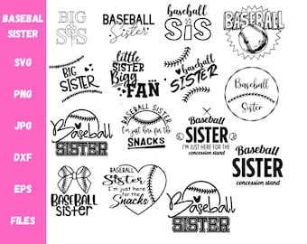 Baseball Sister SVG: Shirt Design, Clipart (Digital Download)