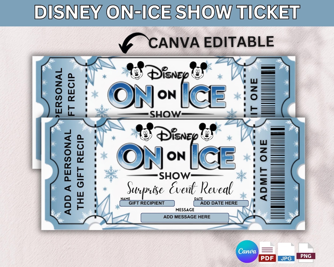 Disney ON-ICE SHOW Ticket Printable Surprise | Theater Ticket Template