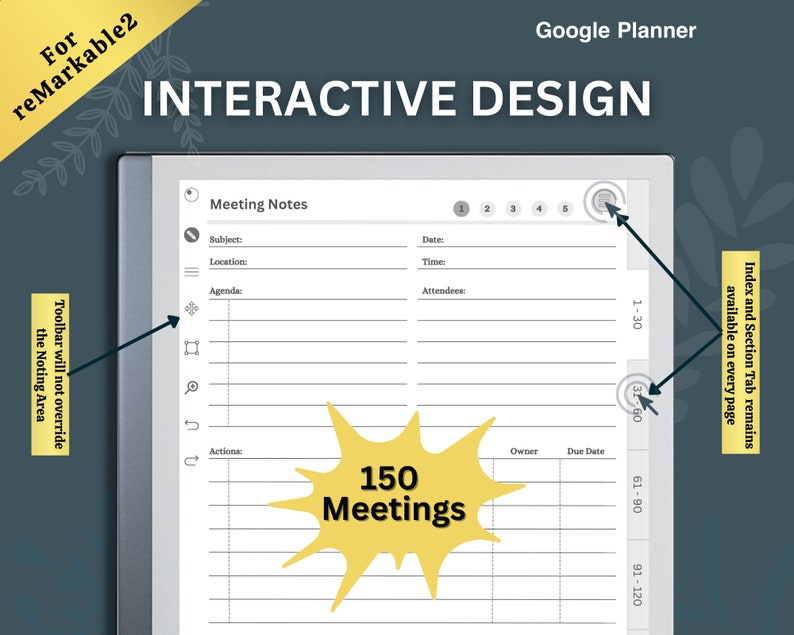 Remarkable 2 Meeting Book 20242025 Remarkable Templates Etsy UK