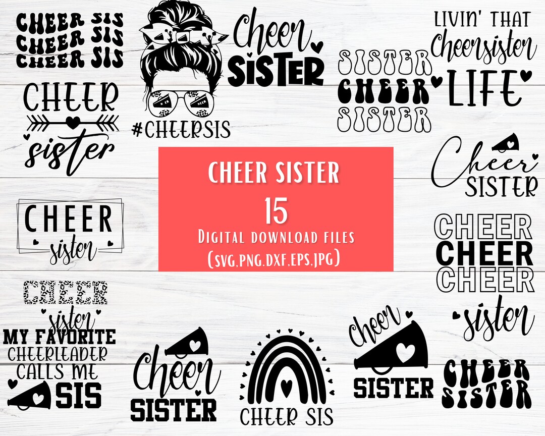 Cheer Sister Svg, Cheerleader Svg, Cheer Svg, Cheer Sis Svg, Cheer