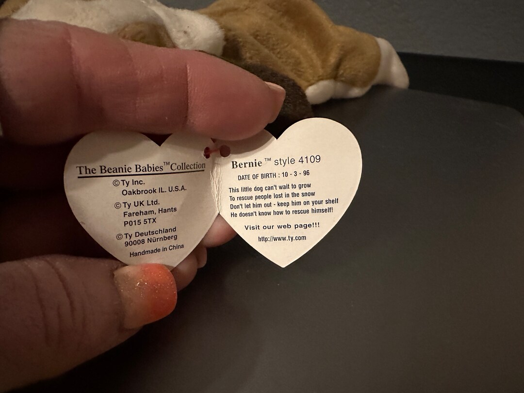 Ty Beanie Babies Bernie With Tag Errors - Etsy