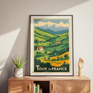 Tour De France Cycling Printable Poster - Bike Wall Decor, Dorm Poster, Digital Download, Gifts for Bikers / Cyclists, Retro Art Print