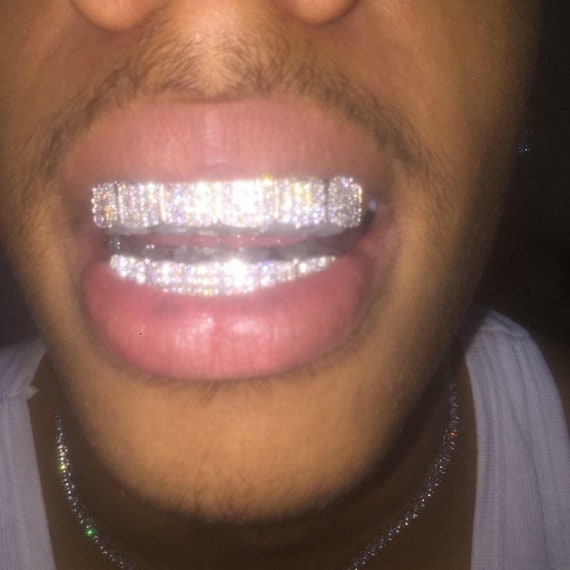 Sterling Silver Diamond Cut Grillz - Custom Gold Grillz