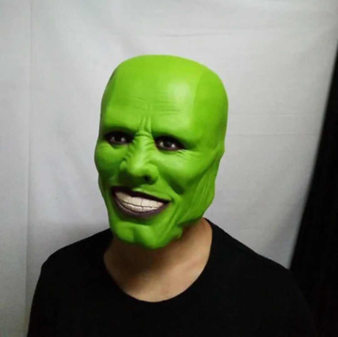 Jim Carrey the Mask Green Costume Halloween Outfit Cosplay Latex Adults