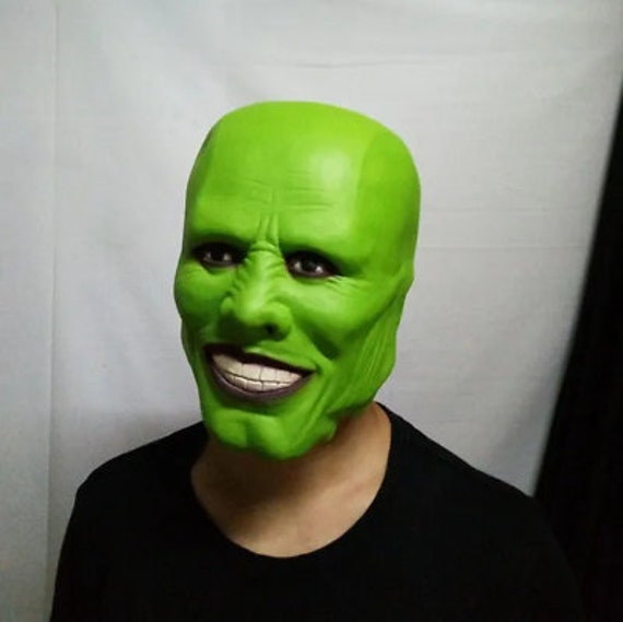 La máscara de Jim Carry Máscara de látex Máscara de cabeza verde disfraz de  Halloween