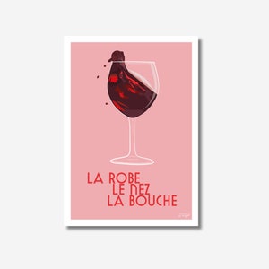 Wine lover poster, dress, nose, mouth