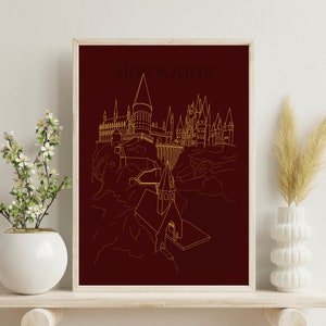 Affiche imprimée d'art château Harry Potter Poudlard