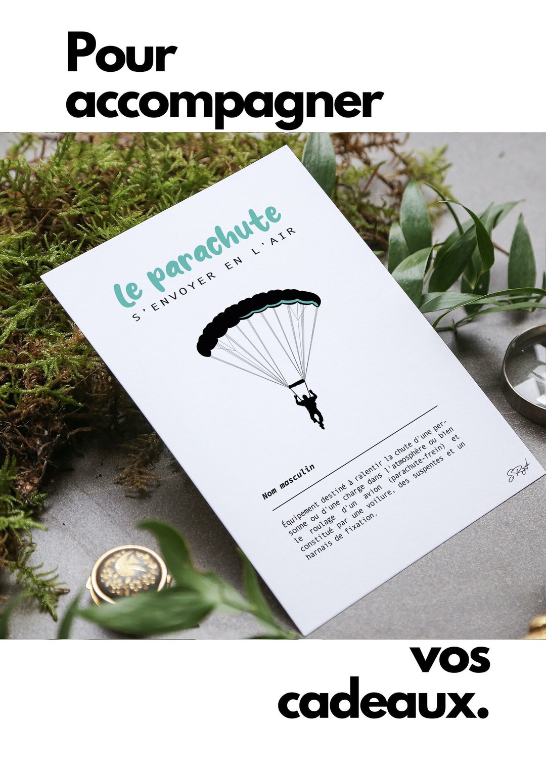 The Parachute Poster / Retro Parachute Definition Illustration / to