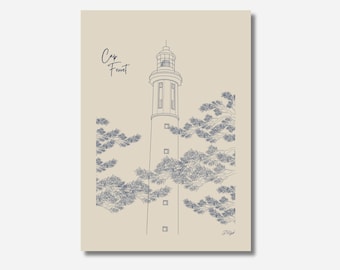 Cartel de la cuenca de Arcachon - el faro de Cap Ferret - hecho a mano