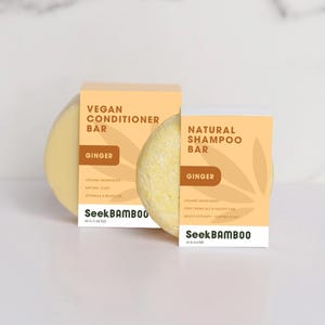 Ginger Shampoo and Conditioner Bar | Zero Waste | Vegan | Plastic-Free | SLS-Free | Natural Hair Care