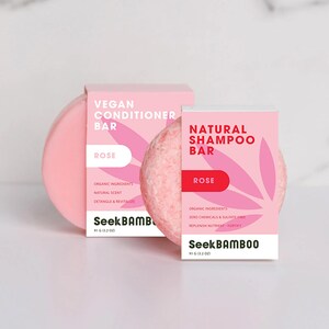 Rose Shampoo and Conditioner Bar | Zero Waste | Vegan | Plastic-Free | SLS-Free | Natural Hair Care