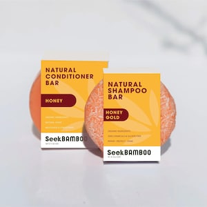 Honey Shampoo and Conditioner Bar | Zero Waste | Vegan | Plastic-Free | SLS-Free | Natural Hair Care