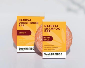 Honey Shampoo and Conditioner Bar | Zero Waste | Vegan | Plastic-Free | SLS-Free | Natural Hair Care
