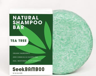 Tea Tree Shampoo Bar | Zero Waste | Vegan | Plastic-Free | SLS-Free | Natural Hair Care