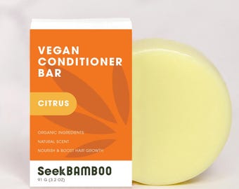 Citrus Conditioner Bar | Zero Waste | Vegano | Sem plástico | Sem SLS | Cuidados naturais para o cabelo