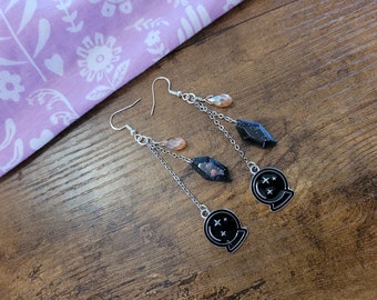 Crystal Ball Earrings | Halloween Jewelry | Spooky Season | Witch Vibes | Witch Earrings | Unique Jewelry | Handmade Jewelry