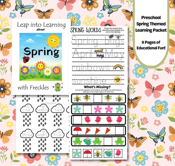 Toddler and Preschool Spring Learning Activities Packet