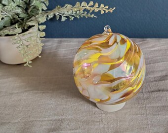 Hand Blown Glass Bauble: Marble Effect Witches Ball