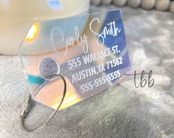 Iridescent luggage tag - luggage tag - travel tag - personalized luggage tag - wedding gift - travel tag - address tag